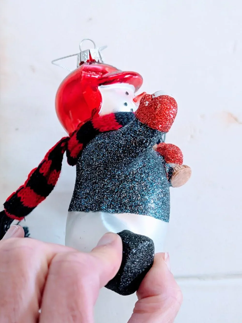 VTG MLB St. Louis Cardinals Blown Glass Snowman Baseball Christmas Ornament